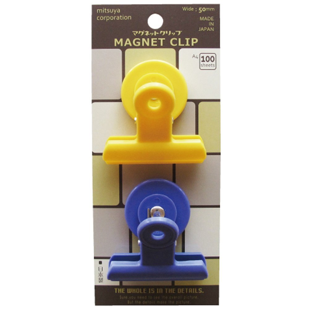 Mitsuya POMC-01P-YV Magnetic Clip, POP Color, Pack of 2, Yellow/Purple
