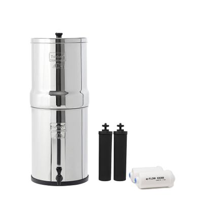 Imperial Berkey Gravity-Fed Water Filter System 4.5 Gallon with 2 Black Berkey Elements, 2 PF-2 Fluoride and Arsenic Reduction Elements
