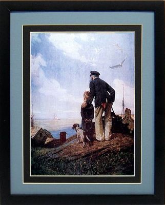 Norman Rockwell Outward Bound Art Print 15x17 Inches Framed Finest Quality