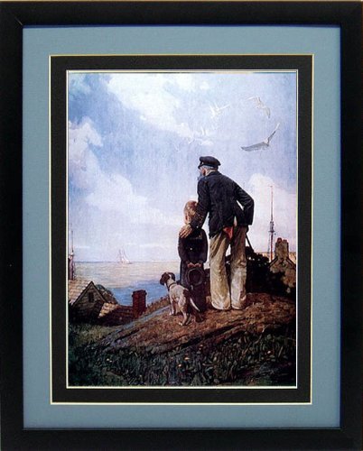Norman Rockwell Outward Bound Art Print 15x17 Inches Framed Finest Quality