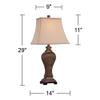 Regency Hill Edgar 29" Tall Curved Urn Traditional End Table Lamp Brown Bronze Finish Single Fabric Shade Living Room Bedroom Bedside Nightstand House Office Home Kitchen Entryway Console view 4