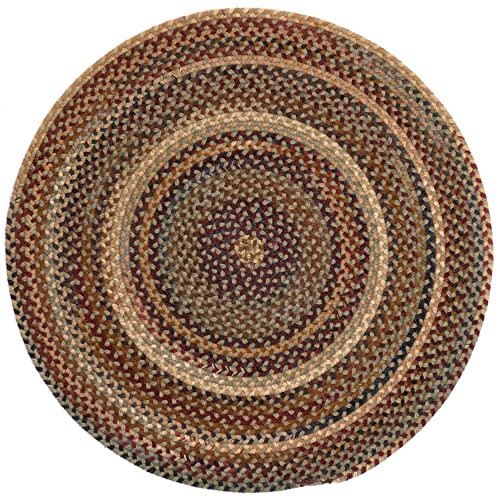 1'3" x 1'3" Round Made-to-Order Capel Accent Rug 0070CS0015200 Sage Green Color Hand Braided in USA "Bangor Collection"