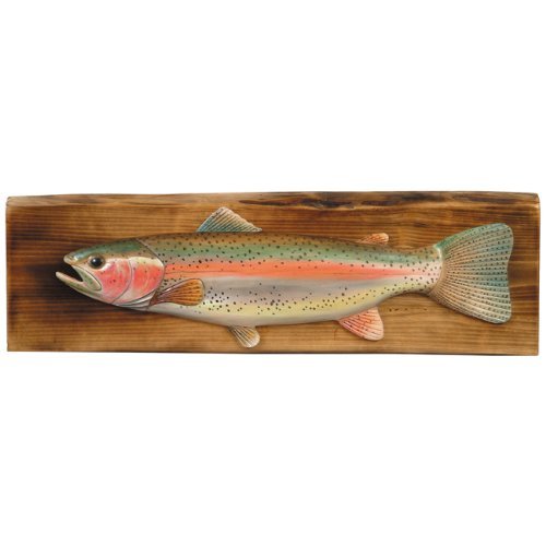 BLACK FOREST DECOR Rainbow Trout Wood Wall Hanging