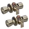 Master Lock TUO0105T Tulip Door Knob with Lock, Antique Brass, Pack of 2 view 1