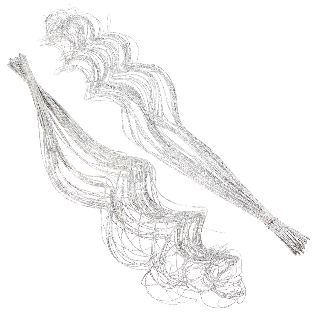 24-28" Silver Sparkle Curly Ting Ting Branch