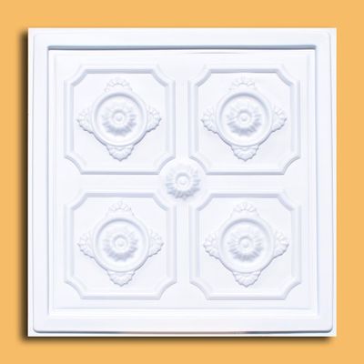 24"x24" Pattaya Ceiling Tiles - PVC for Drop-in or Glue-up/Nail up Ceiling (White)