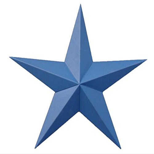 Amish Wares 24 Inch Solid Blue Barn Star Made with Galvanized Metal to Prevent Rusting
