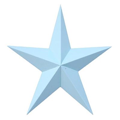 Amish Wares 24 Inch Solid Robin Egg Blue Barn Star Made with Galvanized Metal to Prevent Rusting. American Handcrafted - Made in The USA!