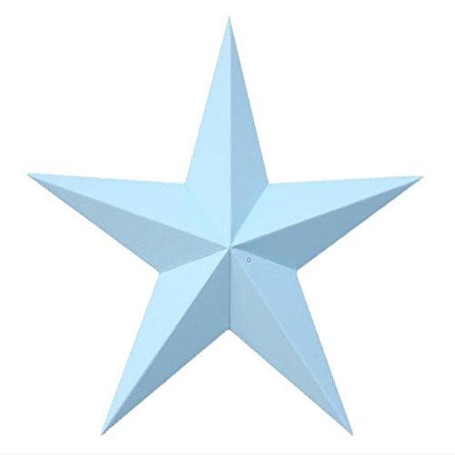 Amish Wares 24 Inch Solid Robin Egg Blue Barn Star Made with Galvanized Metal to Prevent Rusting. American Handcrafted - Made in The USA!