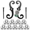 Renovators Supply Manufacturing Black Shutter Dogs 6.5 in. S Shaped Cast Aluminum Shutter Dogs with Mounting Hardware Pack of 12 view 1
