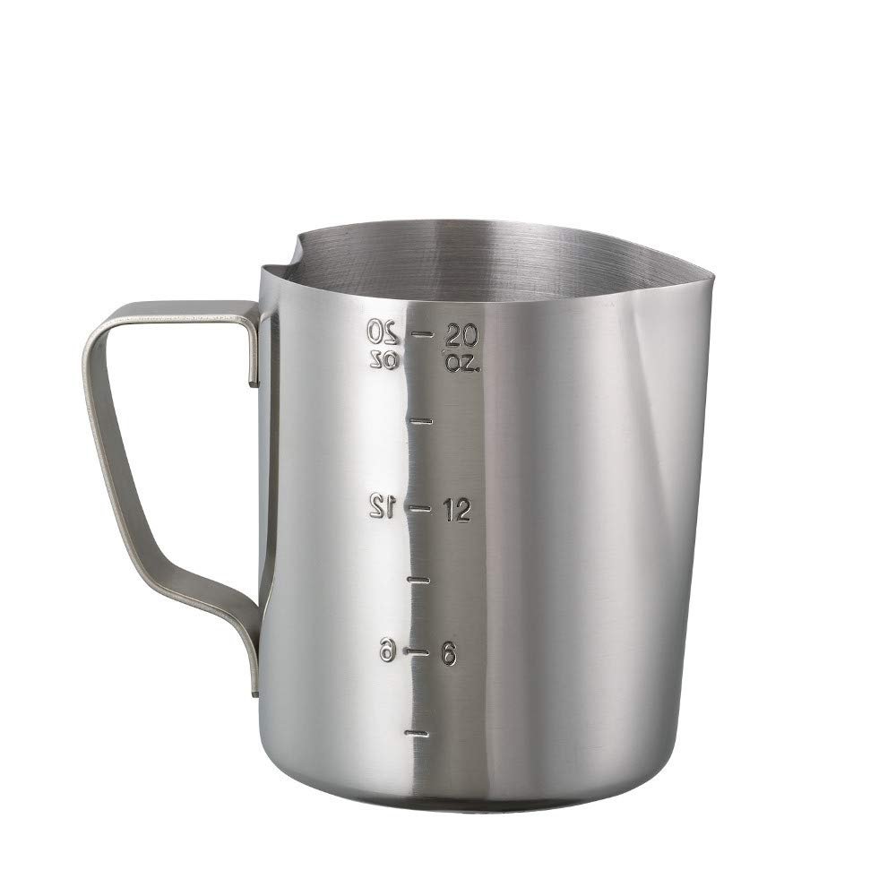 Service Ideas FROTH206 Frothing Pitcher, 0.6 Liter Capacity, Stainless Steel with Brushed Finish (Case of 24)