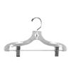 12" Plastic Child Hanger White W/ Zinc Clips & Hook - 100 Pcs - Kid Suit Hangers For Stores & Closet view 1