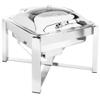 Eastern TableTop 3944GS Mid/Max P2 Induction Chafer 6 qt Square Stainless Steel W/Hinged Glass Dome Cover & Stand view 1