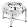 Eastern Tabletop 3958GS Induction Chafer - 6 Quart, Round, Stainless Steel with Hinged Glass Dome Cover Lid Chafing Dish - Attractive Design, Perfect for Weddings, Parties, and Buffets view 1