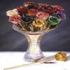 Allmygold 11" 24K Gold Dipped Real Rose (White & Blue Opal) view 2