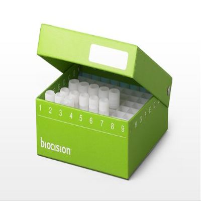 BioCision TruCool Cryoboxes, hinged lid cryovial storage boxes with dual indexing for 1ml or 2ml cryovials