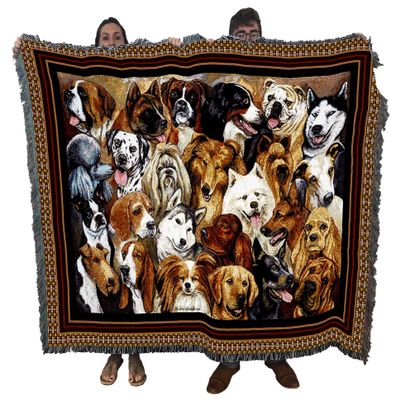 Pure Country Weavers Man's Best Friend Dog Collage Blanket by Elena Vladykina - Gift for Dog Lover - Tapestry Throw Woven from Cotton - Made in The USA (72x54)