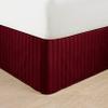 Luxurious Hotel Quality Weave Stripe Bed Skirt - Pleated Tailored 14" Drop and Colors, King, Burgundy view 1