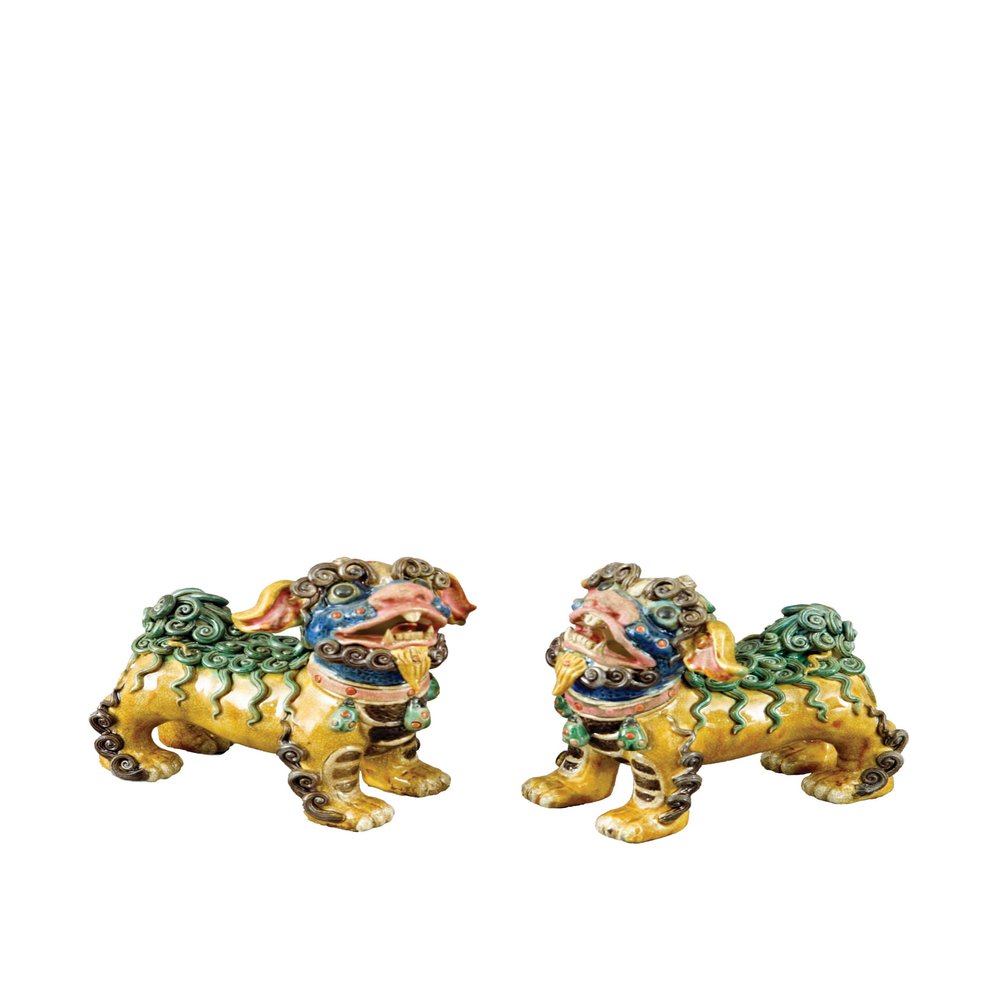 Oriental Danny Pair of Ceramic Foo Dogs