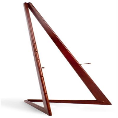 Wooden Bifold Display Easel with 2 Height-Adjustable Pegs, 65"h Floor-Standing Art Easel for Indoor Use - Cherry, Wood