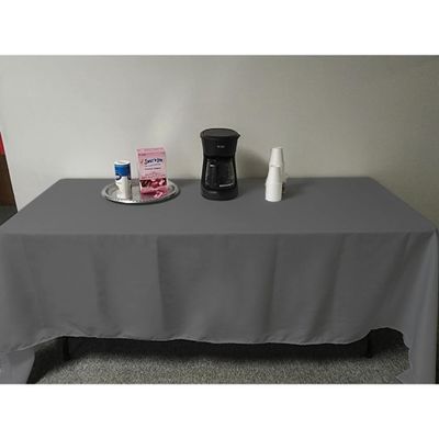 Intedge TCM54120-GREY Tablecloth, Rectangular Hemmed Edge, 65/35 Poly Cotton Table Cover, 54" x 120", Long Heavy Duty Commercial Linen, Made in USA, 1 Each