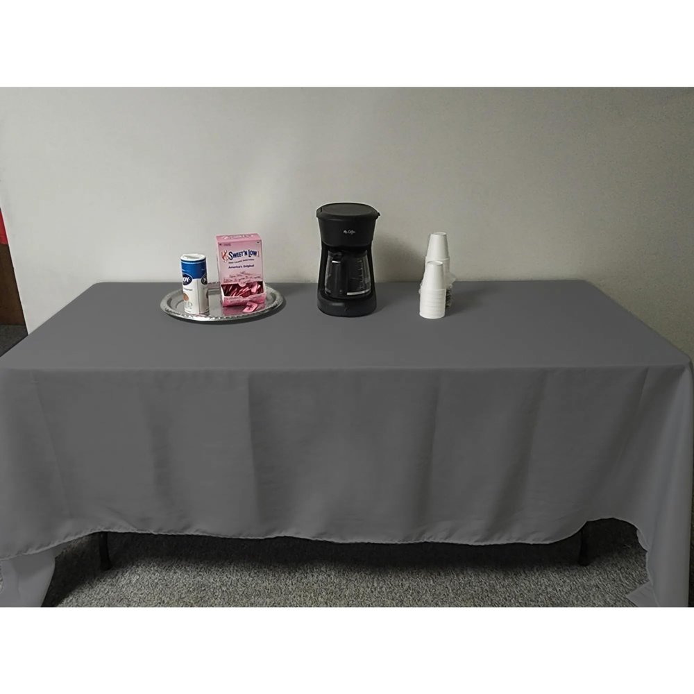 Intedge TCM54120-GREY Tablecloth, Rectangular Hemmed Edge, 65/35 Poly Cotton Table Cover, 54" x 120", Long Heavy Duty Commercial Linen, Made in USA, 1 Each
