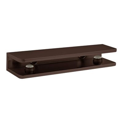 Dulles Glass Floating Shelf Brackets, Rectangular Clamps Heavy Duty, Oil Rubbed Bronze, for Glass, Wood, Acrylic Wall Mounted Shelf Support. 1 Piece