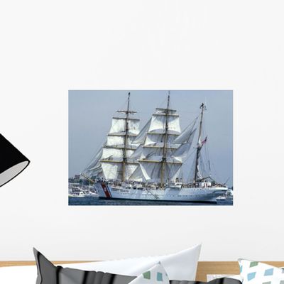 Uscgc Eagle 295-foot Barque Wall Mural by Wallmonkeys Peel and Stick Graphic (18 in W x 13 in H) WM151282