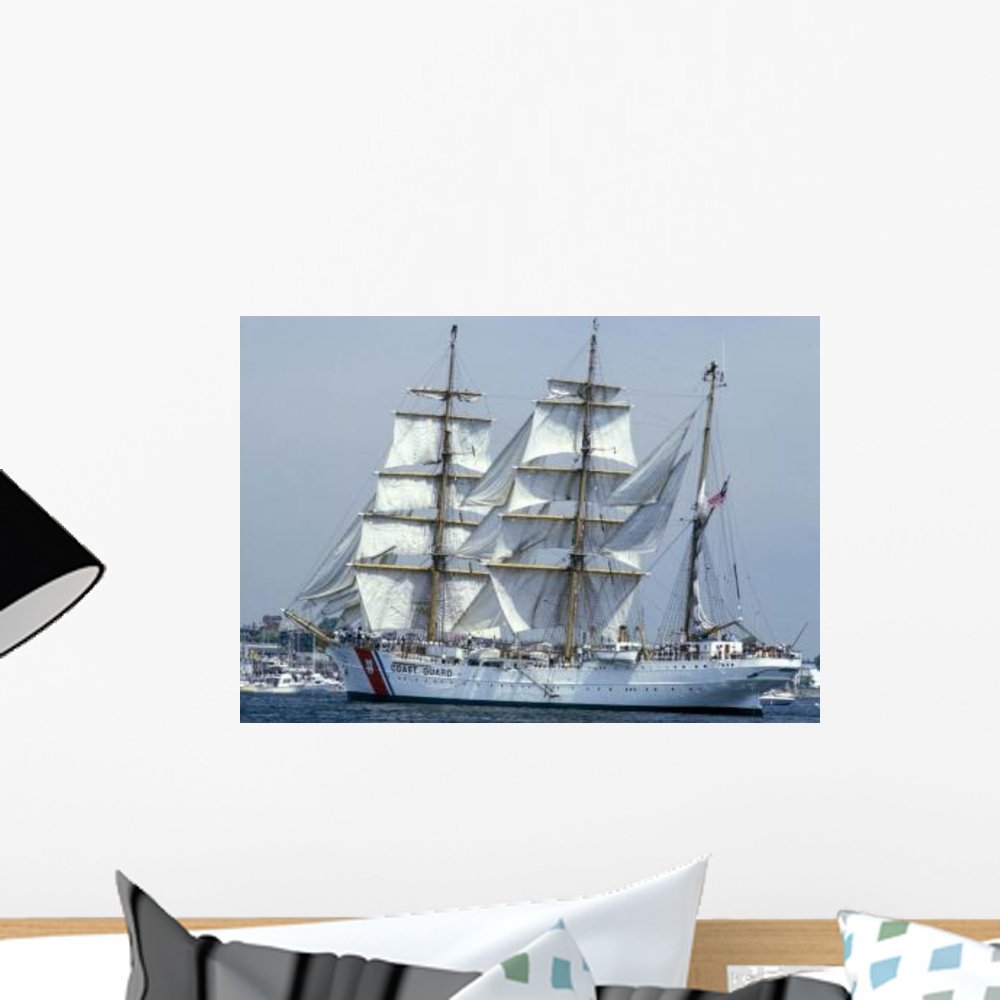 Uscgc Eagle 295-foot Barque Wall Mural by Wallmonkeys Peel and Stick Graphic (18 in W x 13 in H) WM151282