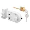 Prime-Line U 9971 Jimmy-Resistant Deadlock, Diecast, White, Angle Strike, Single Cylinder (Single Pack) view 1