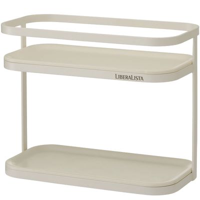 Risu Liberalista Regular Spice Rack, 2 Tiers, White, 9.3 x 4.5 x 7.3 inches (23.5 x 11.6 x 18.5 cm)