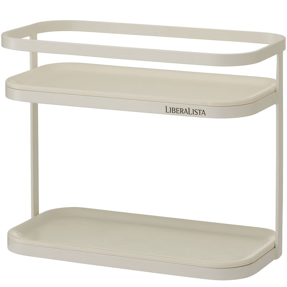 Risu Liberalista Regular Spice Rack, 2 Tiers, White, 9.3 x 4.5 x 7.3 inches (23.5 x 11.6 x 18.5 cm)