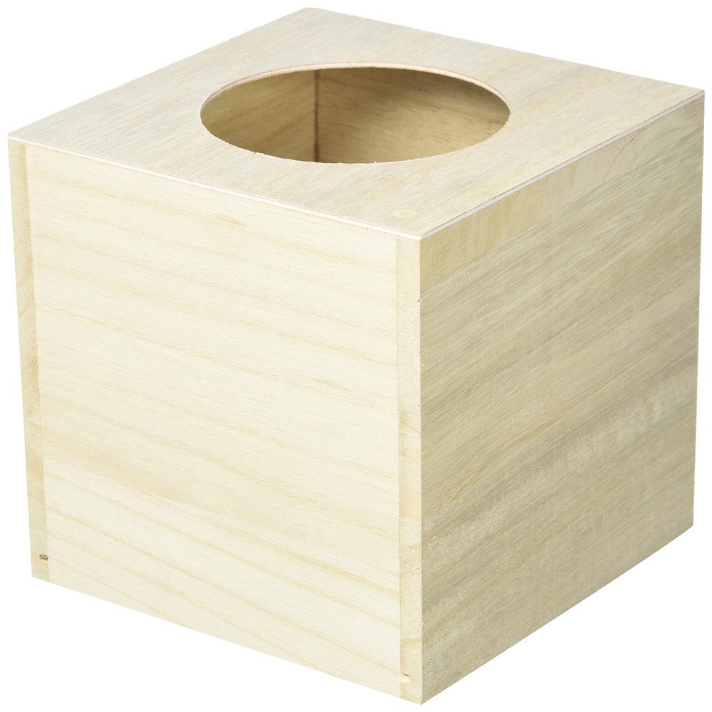 Artemio 14001159 Wooden Tissue Box Square-14cmx 13cmx 13Cm