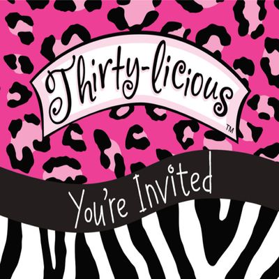 Creative Converting Thirty-Licious 8 Count 30th Birthday Party Invitations