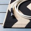 SAFAVIEH Washable Rug Outdoor Courtyard Collection - 6'7" x 9'6", Black & Beige, Non-Shedding & Easy Cleaning, Ideal for Patio, Backyard, Mudroom (CY6245-256) view 4
