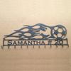Flames on a Soccer Ball with Custom Text Box and 12 Hooks (H20) view 2
