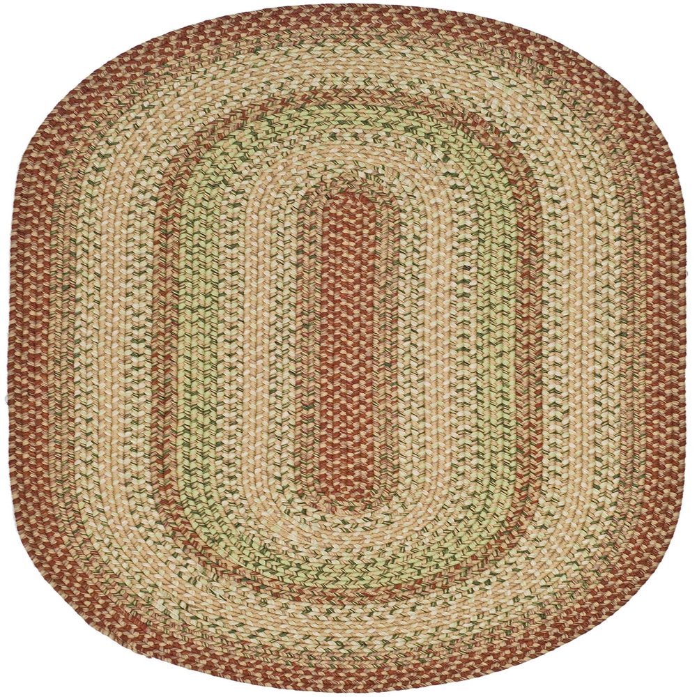 SAFAVIEH Washable Rug Outdoor Braided Collection - 9' x 12' Oval, Rust & Multi, Handmade & Reversible, Non-Shedding & Easy to Clean, Ideal for Patio, Backyard, Mudroom (BRD303A)