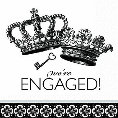 Amscan Damask and Dots engagement Beverage Napkins