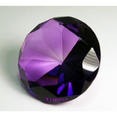 Diamond Jewel Paperweight Amethyst Round Cut 100mm