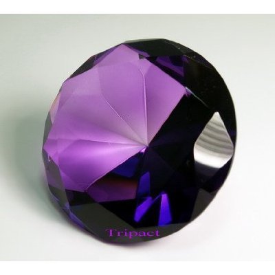 Diamond Jewel Paperweight Amethyst Round Cut 100mm