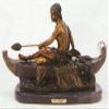 Girl on The Boat Collectible Solid Bronze Sculpture Statue by C. M. Russell view 1