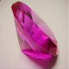 Small Hot Pink Glass Crystal Diamond Shaped Paperweight 2.25" view 2