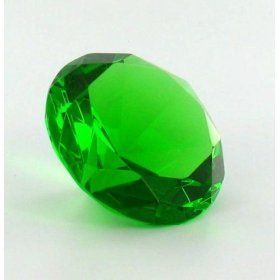 2.25'' Green Glass Crystal Diamond Shaped Paperweight