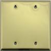 Stamped Polished Brass 2 Gang Blank Wall Plate view 1