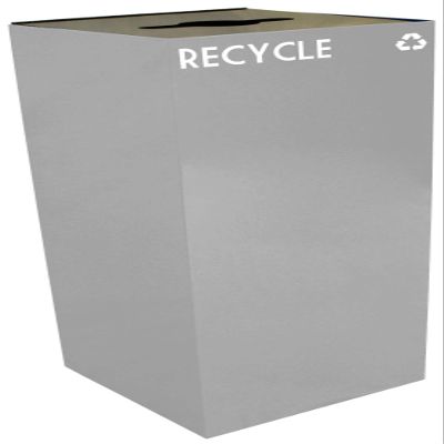 Witt Industries 36GC04-SL Indoor GeoCube Collection Receptacle, Slate Finish