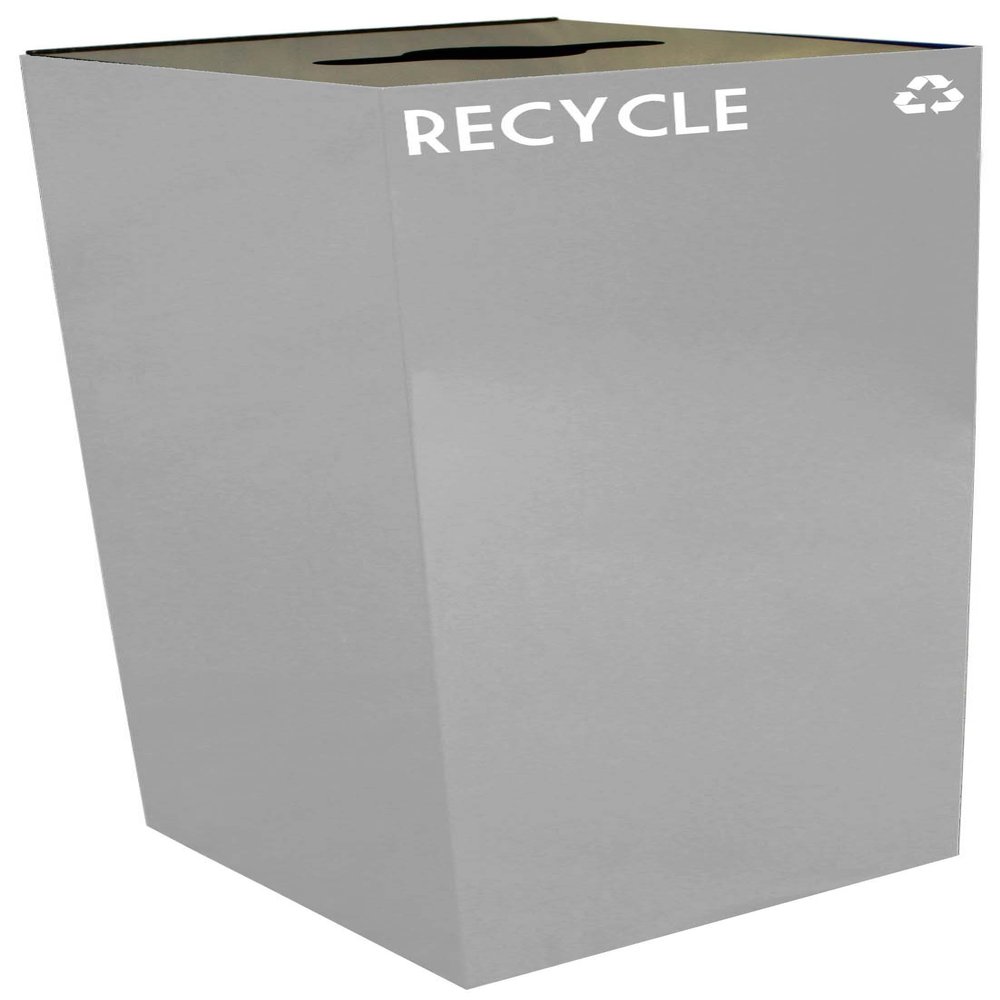 Witt Industries 36GC04-SL Indoor GeoCube Collection Receptacle, Slate Finish