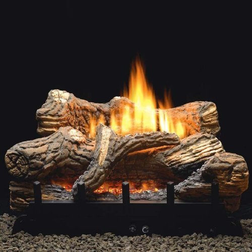 Empire 18 Inch Flint Hill Gas Log Set With Vent Free Natural Gas Contour Burner - Basic On/Off Remote Ready