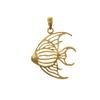 14k Yellow Gold Nautical Charm Pendant, Angelfish, Cut-Out view 1