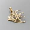 14k Yellow Gold Nautical Charm Pendant, Angelfish, Cut-Out view 2