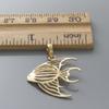 14k Yellow Gold Nautical Charm Pendant, Angelfish, Cut-Out view 3
